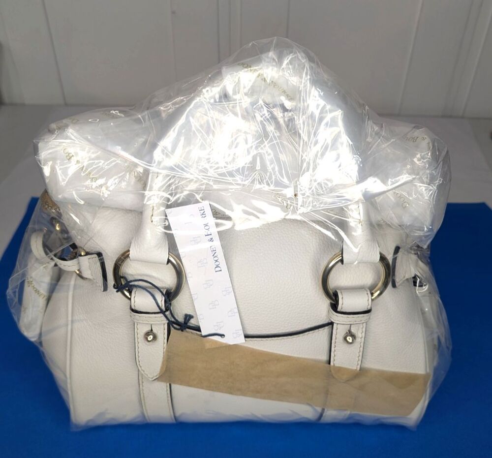 Dooney & Bourke Pebbled Leather Sorrento Satchel 30 with Pocket - Off White, NWT - Picture 9 of 12